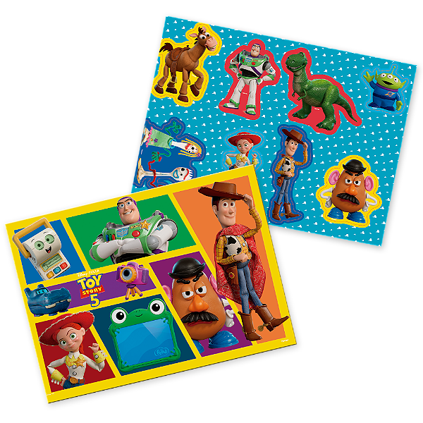 Kit Decorativo Cartonado Festa Toy Story - Sendo 01 folha poster e 01 folha com várias peças destacáveis