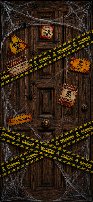 Faixa Decorativa Halloween "Danger" – 50 Metros - Decoração Assustadora para Festa