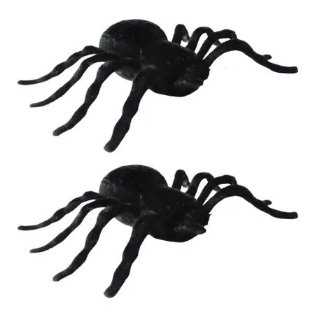 Aranha Preta Brilhante Halloween 10cm X 7cm- 2 Unidades