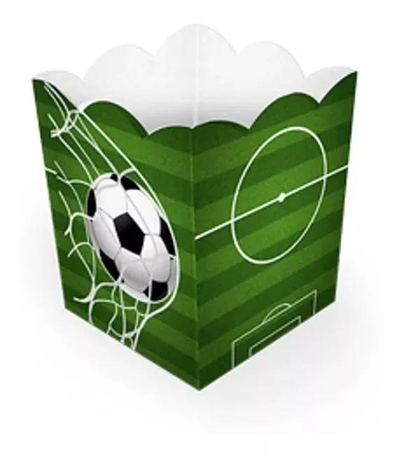 Cachepot de Papel Festa Futebol 10cm x 8 cm - 8 Unidades