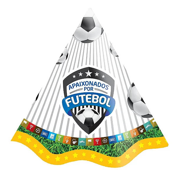 Chapéu para Festas de Aniversário Apaixonados por Futebol - 8 Unidades