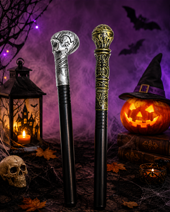 Acessório Bastão Medieval de Plástico Halloween 45cm - Modelos Sortidos - 1 Unidade