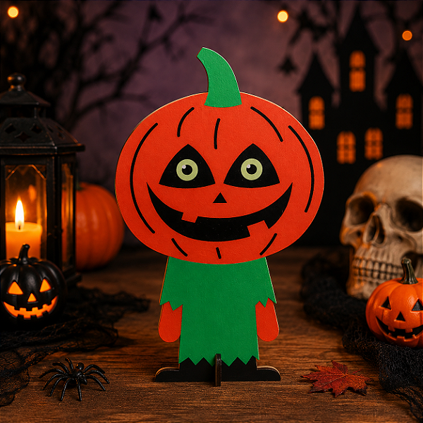 Display MDF Homem Abobora Halloween 22x16cm