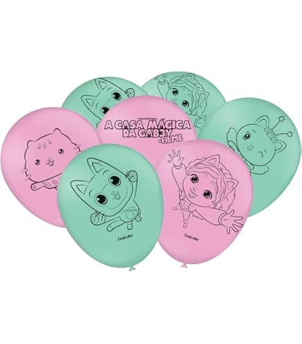 Balões Bexigas Festa A Casa Mágica da Gabby - 9 Polegadas (23cm) - 25 Unidades
