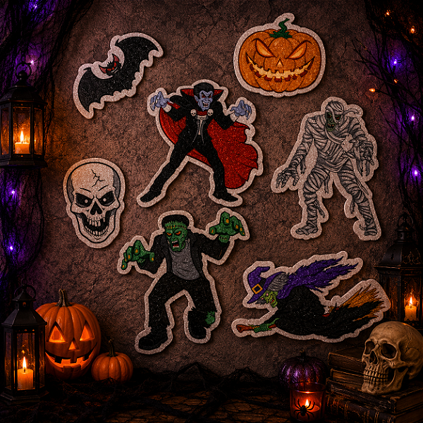 Aplique Impresso Eva Halloween Horripilante - 12 Unidades