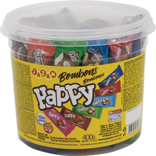 Bombom Happy Sortido - Pote 400g - 50 Unidades