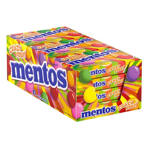 Bala Mentos Slim Box Crazy Frutas - Caixa com 12 Unidades