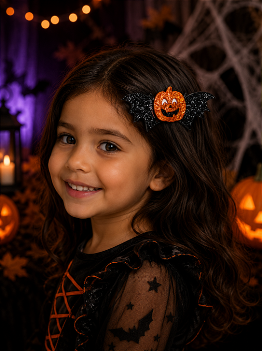 Par Presilhas Halloween Acessórios Luxo Abóbora (Par)