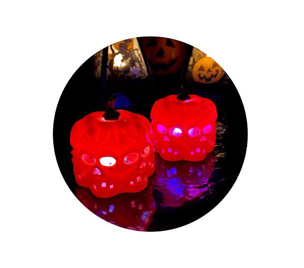 Abóbora Com Led Caveiras - 1 Unidade
