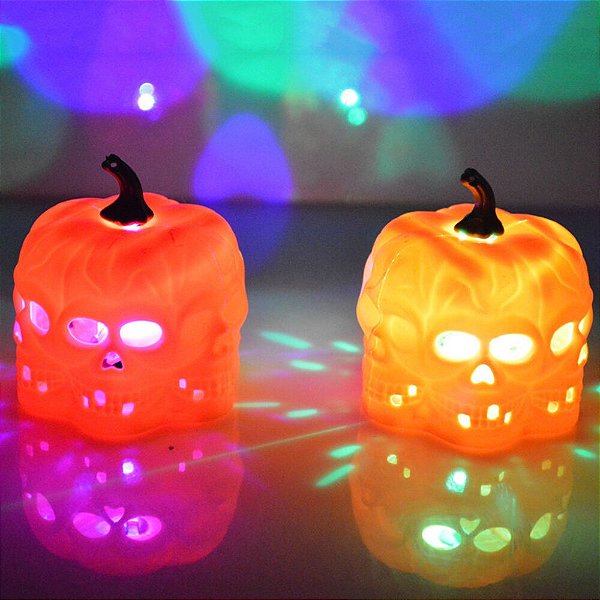 Abóbora Com Led Caveiras - 1 Unidade
