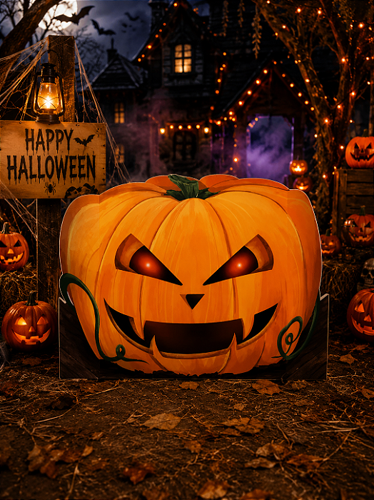 Totem para Chão Halloween Abóbora – 67x97cm