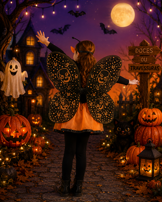 Asas De Borboleta Caveira De Halloween