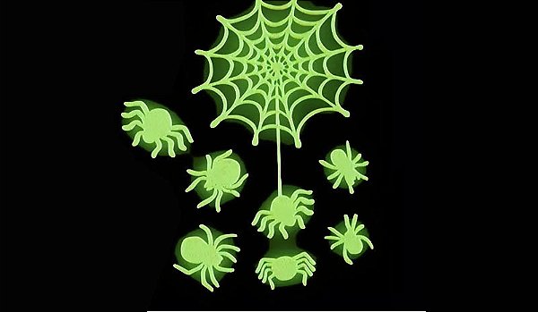 Adesivos Fluorescente Brilha No Escuro Halloween - Estampas Variadas - 1 Cartela com 7 Adesivos