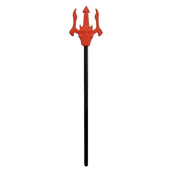 Adereço Halloween Tridente Curto C/ Caveira 48cm - 1 Unidade