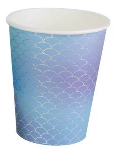 Copo de Papel Festa Sereia 200ml - 8 Unidades