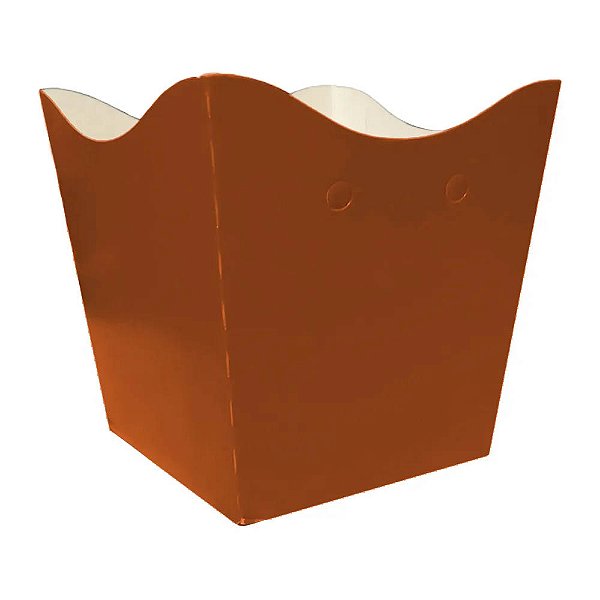 Cachepot de Papel Cartão Liso Marrom - Tamanho 10x9x9cm - 8 Unidades