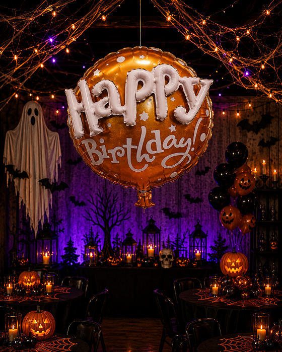 Balão Metalizado Foil Happy Birthday 3D Dourado 58cm - Flutua com Gás Hélio