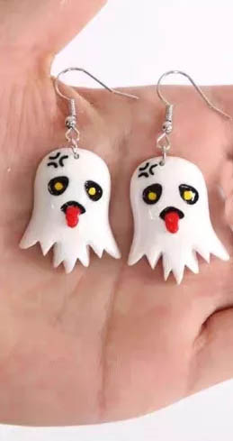 Par De Brincos Pendurados De Halloween De Fantasma De Estilo Gótico - 1 Par