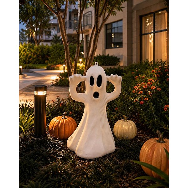 Enfeite Fantasminha Plástico Halloween 35cm