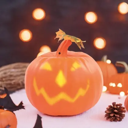 Abóbora Decorativa com LED Salém 20cm - Com Sensor de Presença Halloween