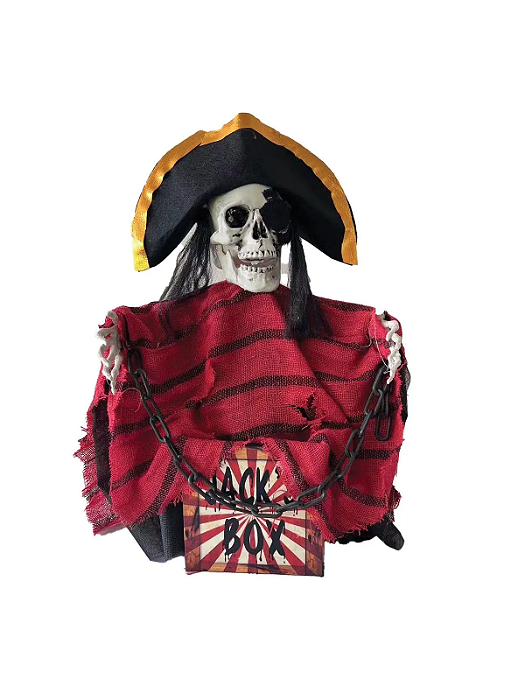 Pirata na Caixa Halloween - Tamanho 44x35x13cm