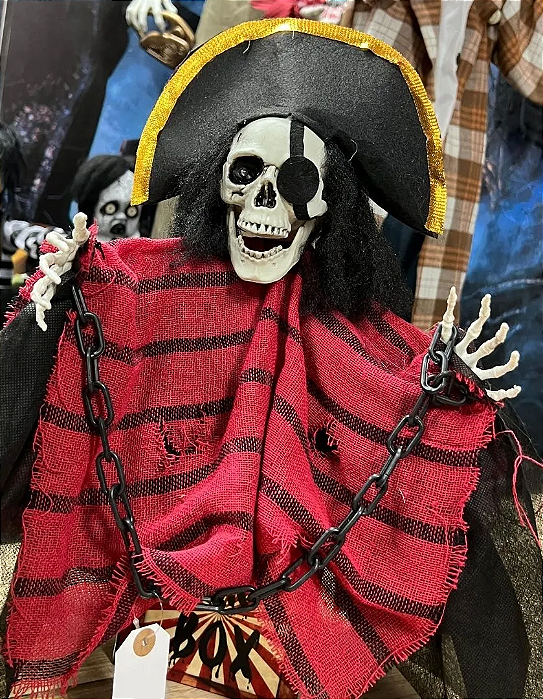 Pirata na Caixa Halloween - Tamanho 44cm