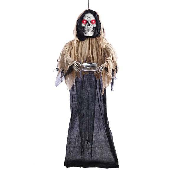 Boneco Caveira Bandeja James com Luz - 170cm