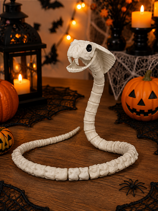 Esqueleto Animal Cobra Naja Halloween - 109cm de Comprimento