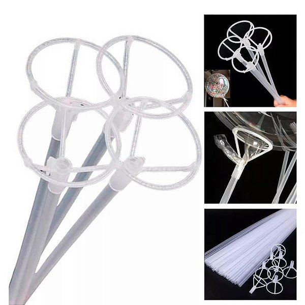 Suporte para Balão Bexiga Pega Balão 50 cm - 10 Unidades