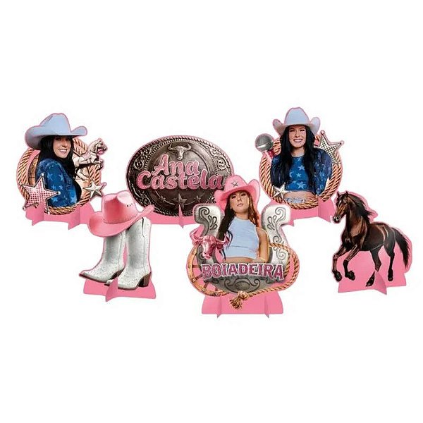 Decoração de Mesa Festa Ana Castela em Papel Cartonado 20x15cm - 8 Unidades