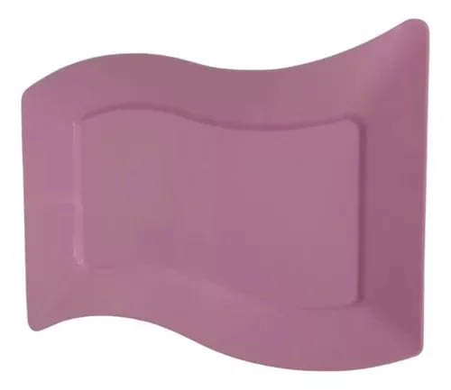 Bandejas Retangulares de Acrílico Rosa 19x15cm - 5 Unidades