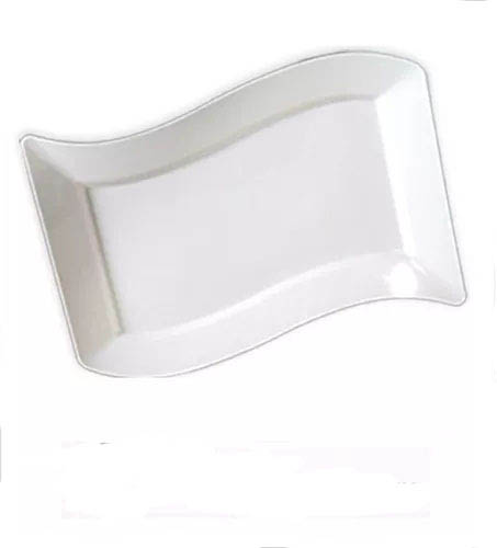 Bandejas Retangulares de Acrílico Branco 19x15cm - 5 Unidades