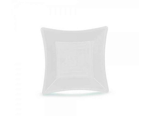 Prato Quadrado 16cm - Branco - Acrílico - 10 Unidades