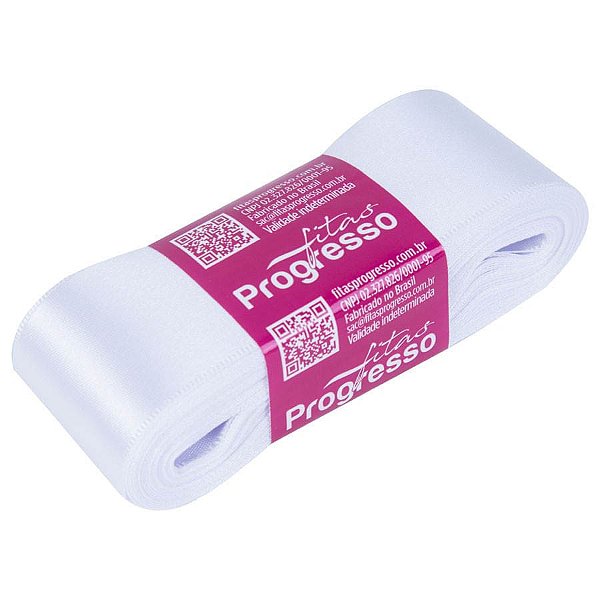 Fita Cetim Simples 38mm x 10metros - Branco