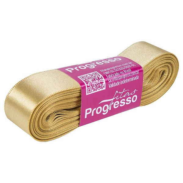 Fita Cetim Simples 22mm x 10metros - Dourado