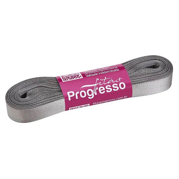 Fita Cetim Simples 10mm x 10metros - Cinza