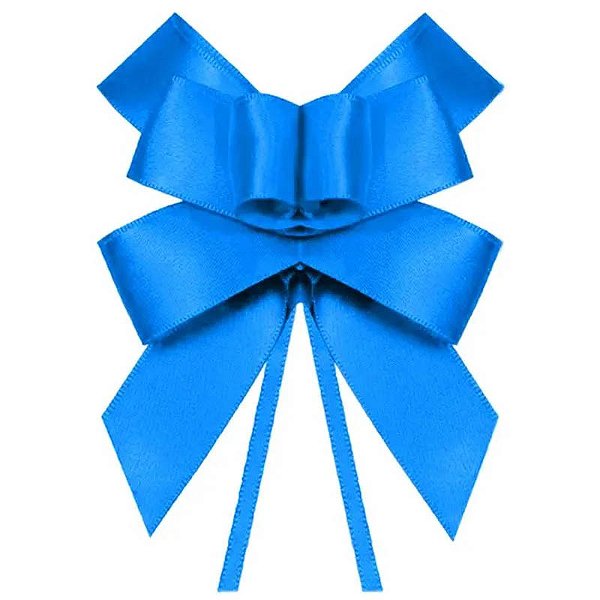 Laço Rápido Cetim Azul 22mm - 5 Unidades