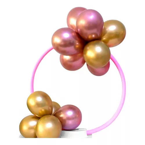 Arco De Mesa Para Balões Bambolê Bexiga com Base MDF 50cm