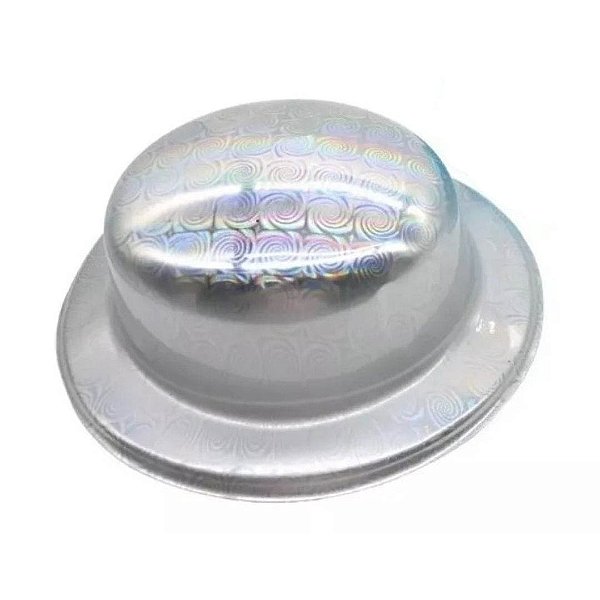 Chapéu Coquinho Metalizado Holográfico Prata