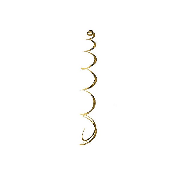 Cortina Decorativa Espiral Ouro - 60cm Altura
