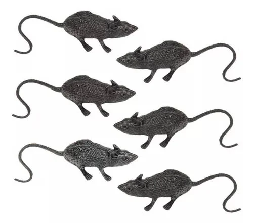 Rato Decorativo Halloween 9cm - Pacote Com 12 Unidades