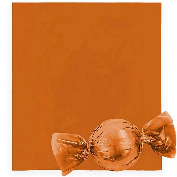 Embalagem Trufas e Bombons Lisa Laranja 15cm x 16cm - 50 Unidades
