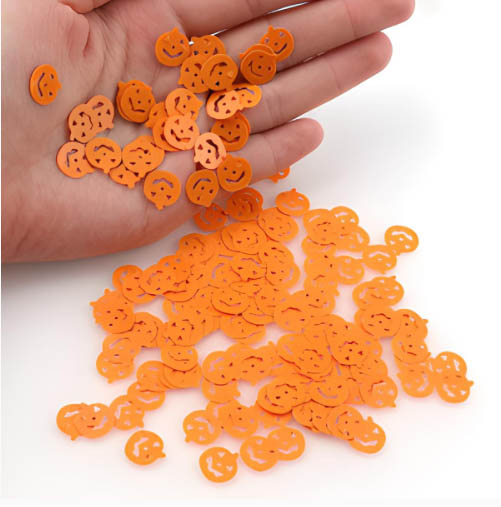 Pacote Confetes Decorativos de Abóboras Laranjas para Halloween - 10 Gramas