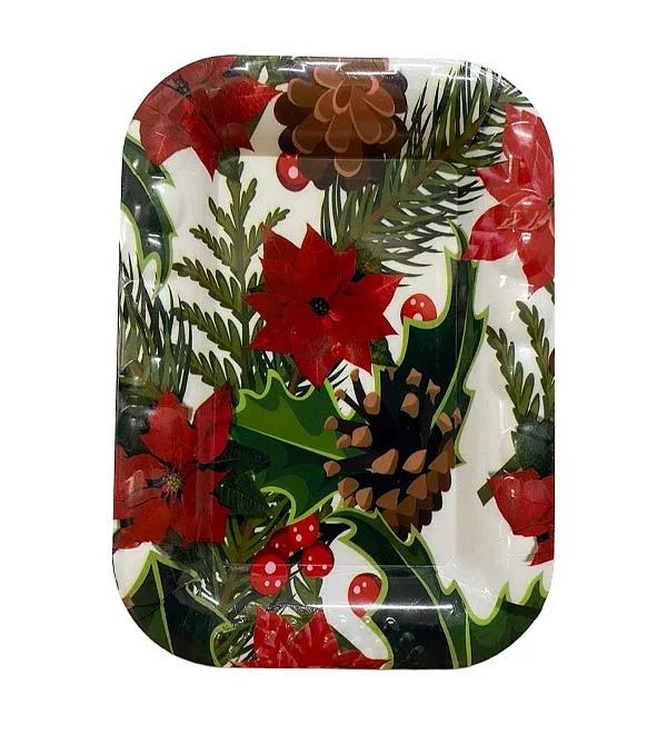 Prato Plástico 21cm Retangular Natal Sortidos - 1 Unidade