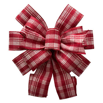 Laço De Natal Xadrez Vermelho - 78cm x 28cm