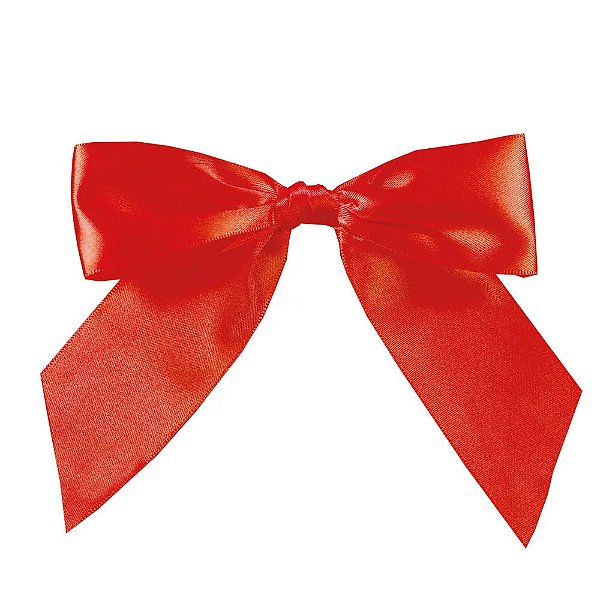 Laço Perfeito Com Lacre Prático Liso Vermelho 2cm - 3 Unidades