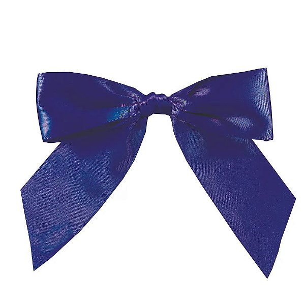 Laço Perfeito Com Lacre Prático Liso Azul Intenso 2cm - 3 Unidades