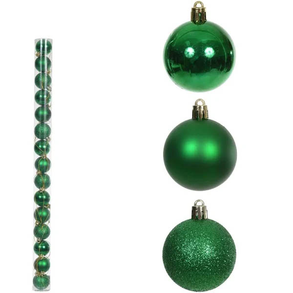 Tubo 12 Bolas Mistas Verdes 3cm