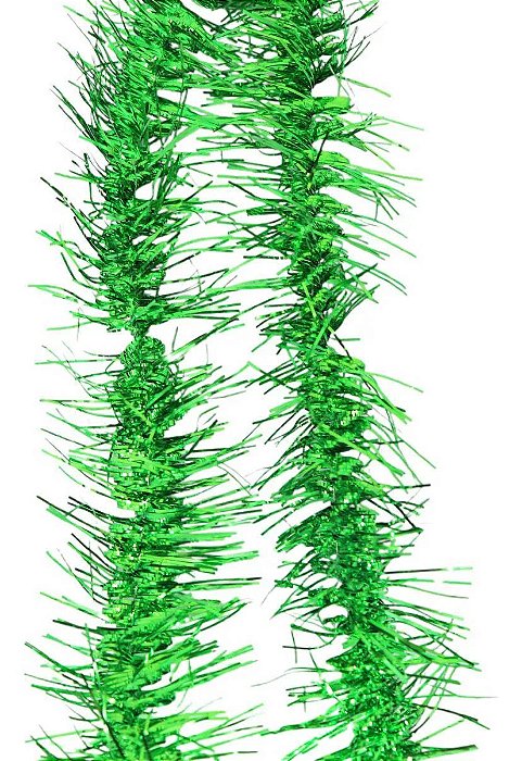 Festão de Natal Metalizado Nevado Verde - 2 Metros x 5cm