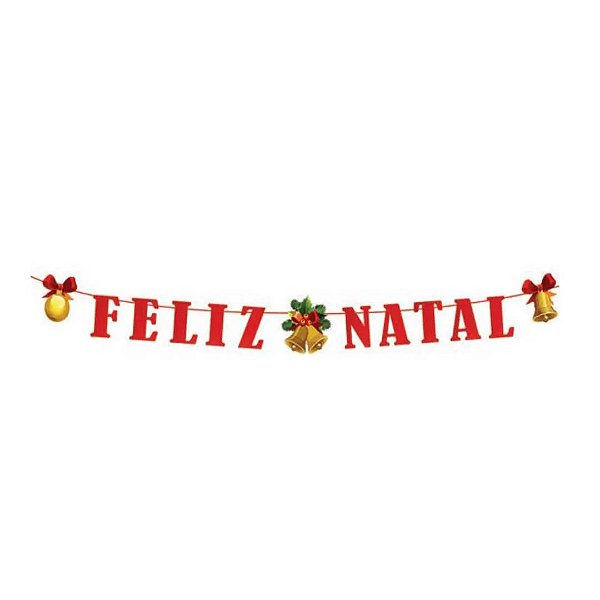 Faixa Feliz Natal Sinos - 5 Metros Decoração Natalina - 5 Metros